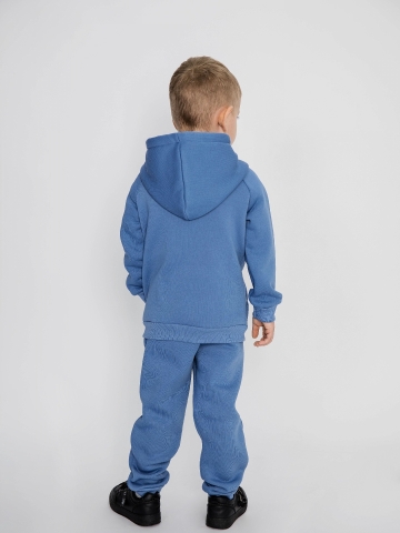 296-ДЖ. Свитшот с капюшоном + Штаны, хлопок 65%, 35% ПЭ, 3-х нитка (начес) джинсовый 122,128,134,140